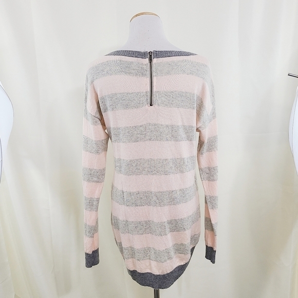 Michael Stars pink gray striped sweater Wool Modal Pastel Women's Size XS - Picture 2 of 5